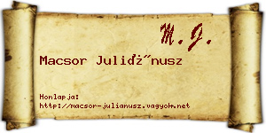 Macsor Juliánusz névjegykártya